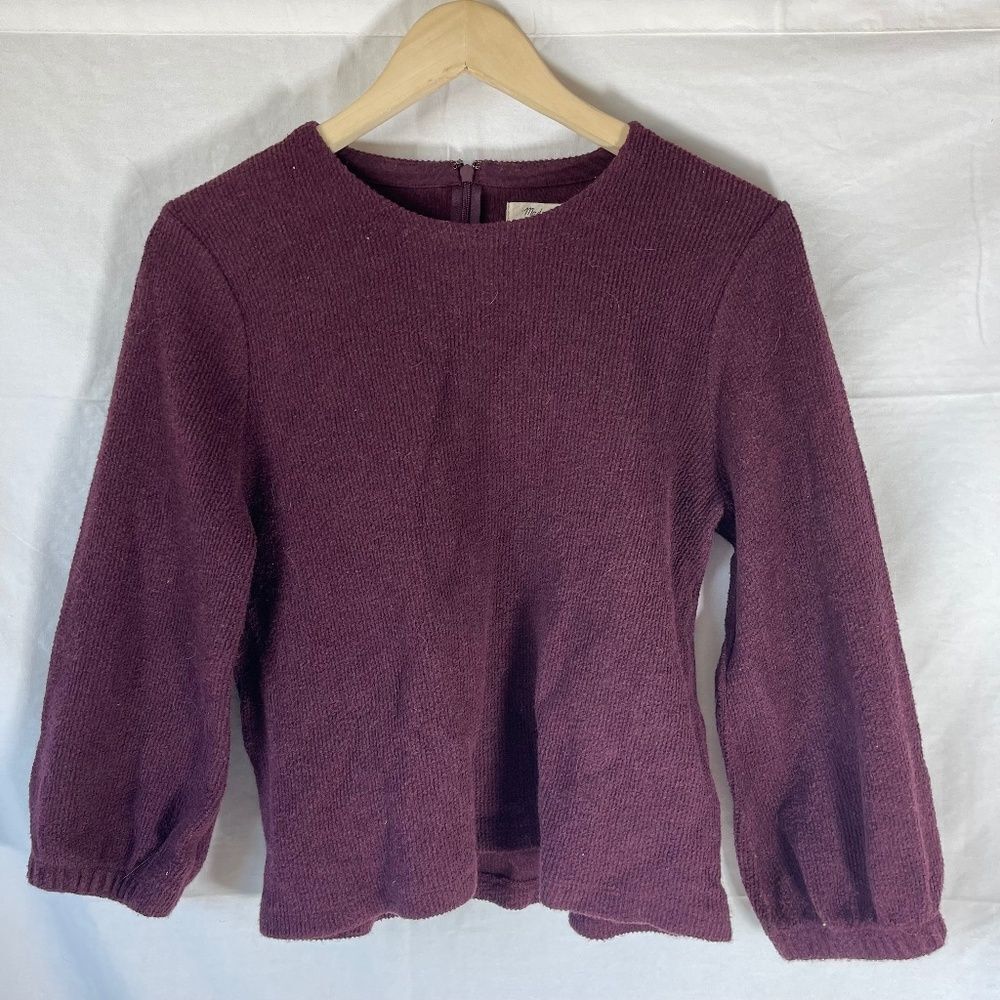 Madewell Burgundy Long Sleeve Knit Top Sz M